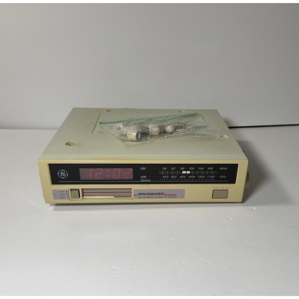 GE Spacemaker Radio/Cassette Player - Model No. 7-4260A - with mounting hardware